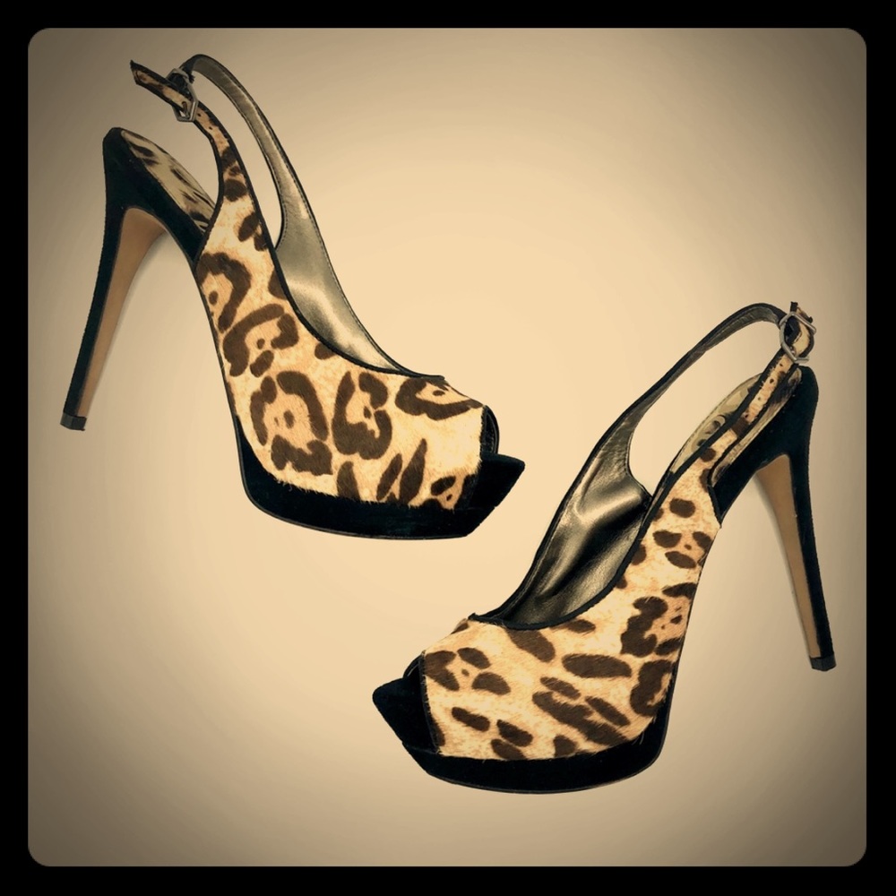 Sam Edelman Peep toe Platform leopard high heels